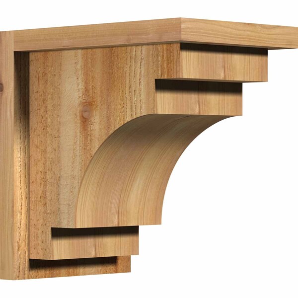 Ekena Millwork Mediterranean Rough Sawn Corbel w/Backplate, Western Red Cedar, 8"W x 12"D x 12"H COR08X12X12MED01RWR - main